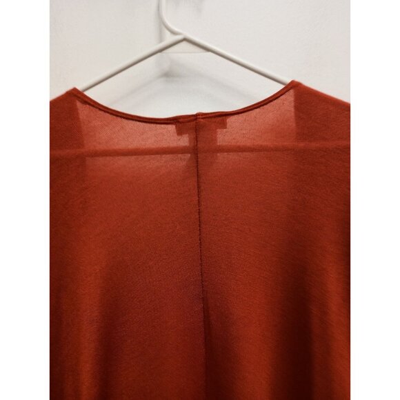 Slinky Brand Womens Cardigan Size 2X Orange Dolman Open Front Oversized BOHO - Picture 8 of 8